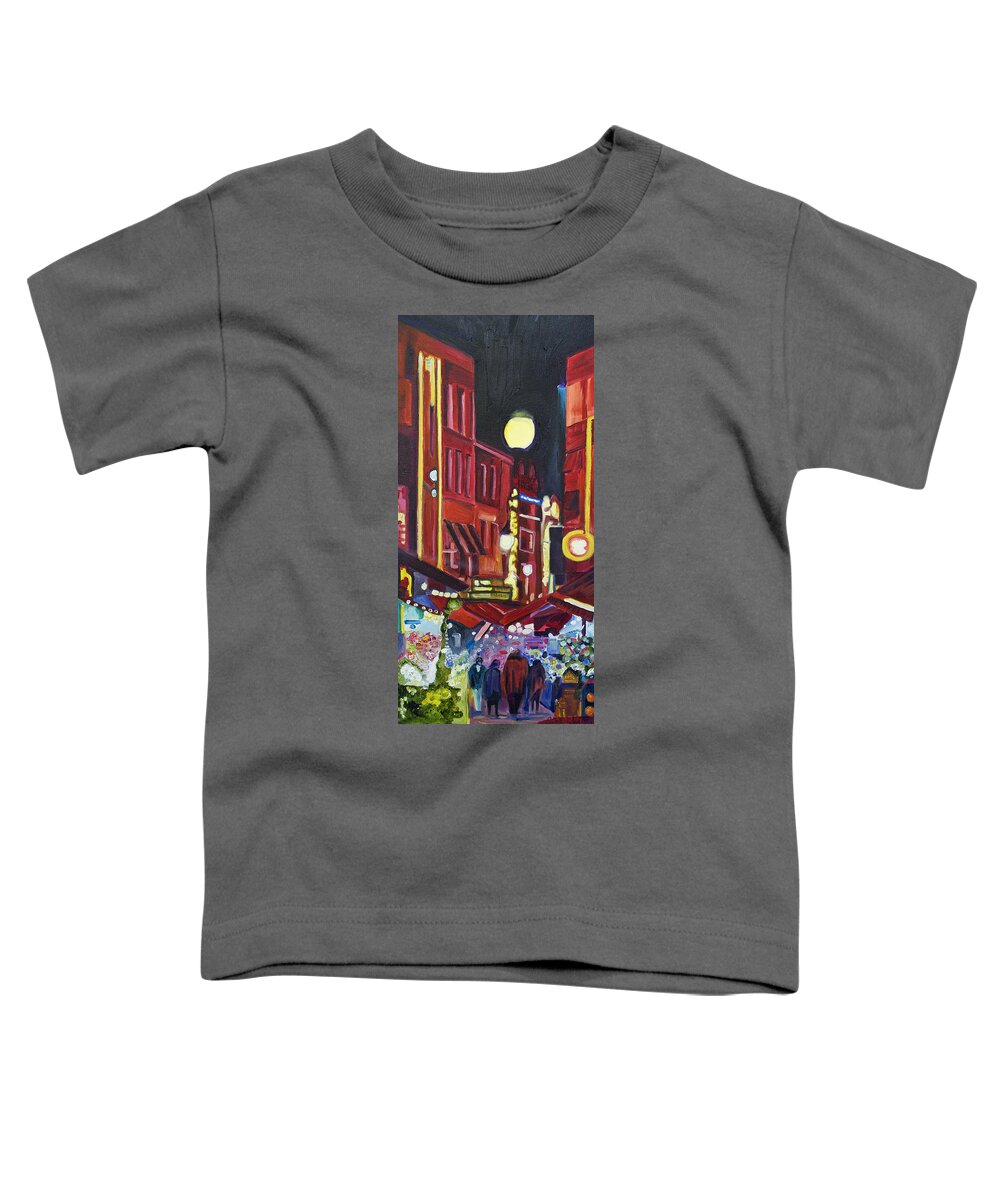 Europe Toddler T-Shirt featuring the painting Night Market #1 by Patricia Arroyo