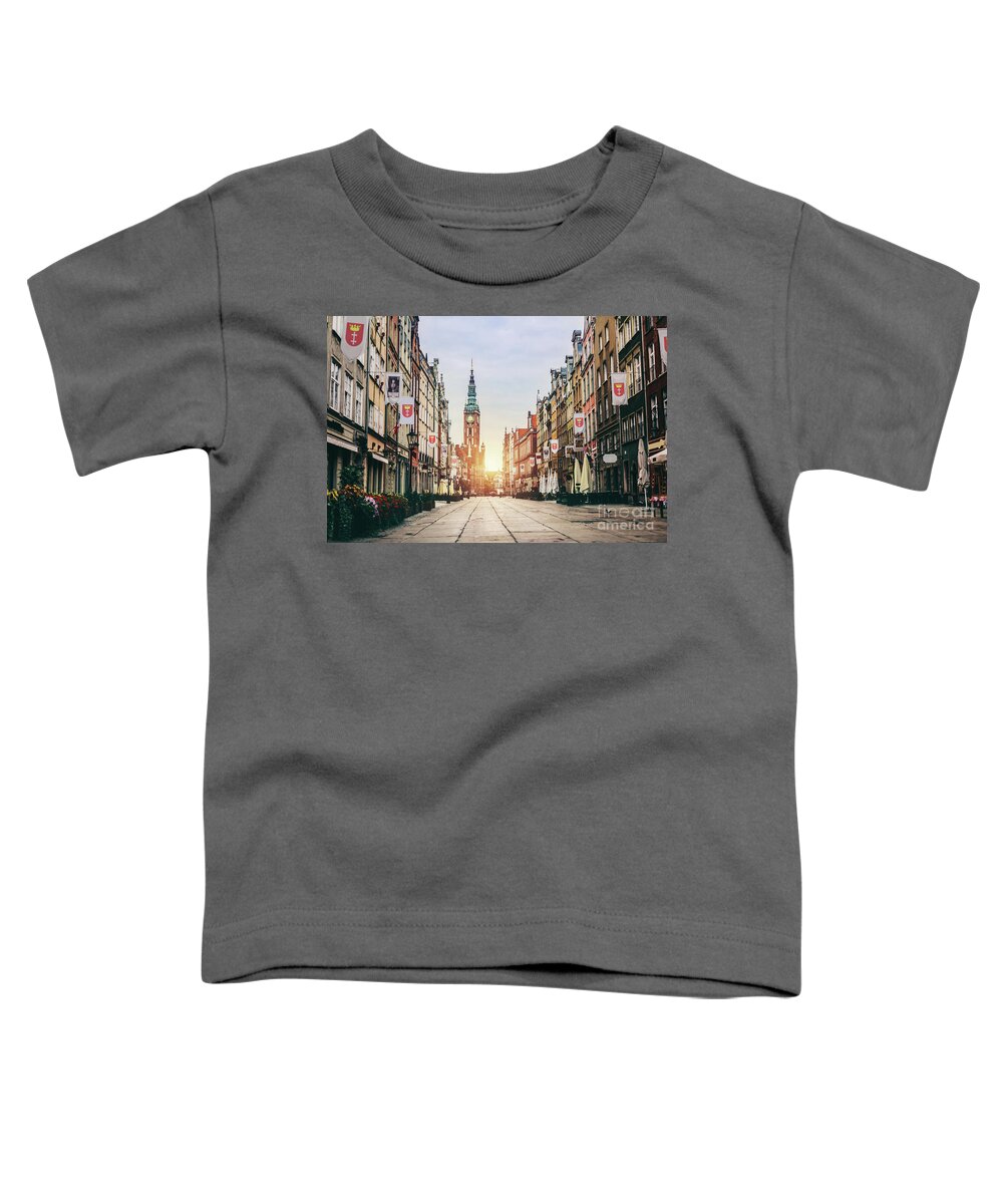 Gdansk Toddler T-Shirt featuring the photograph Old Town in Gdansk, Poland - Dluga Street. #1 by Michal Bednarek