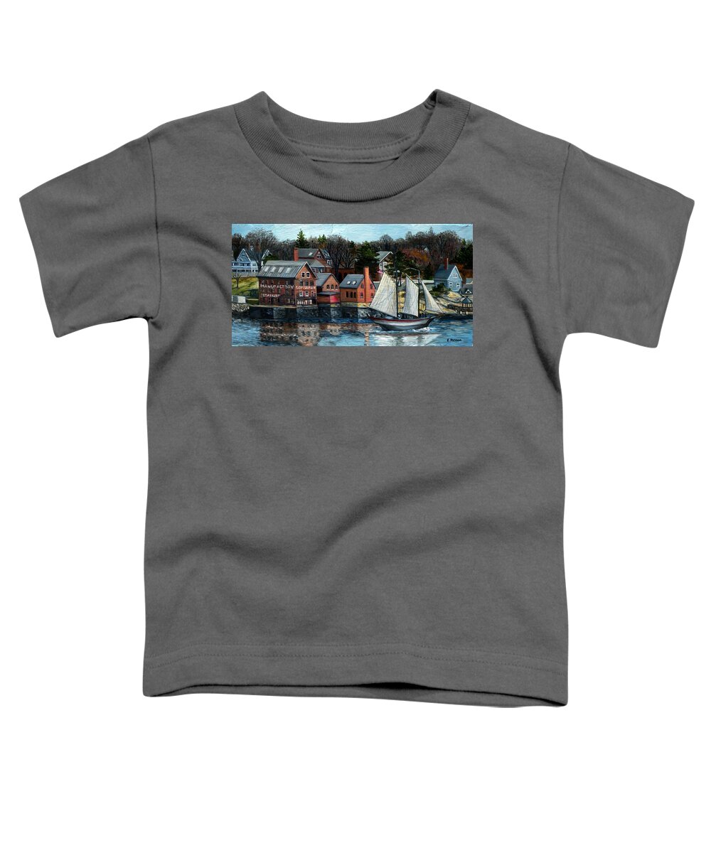 Gloucester Toddler T-Shirt featuring the painting Paint Factory, Gloucester, MA #1 by Eileen Patten Oliver