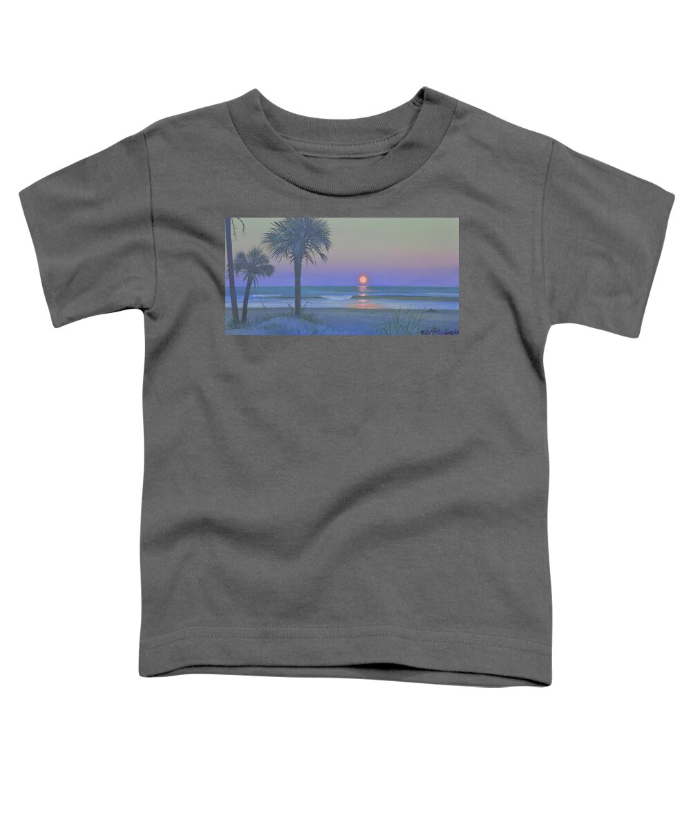 Seascape Toddler T-Shirt featuring the painting Palmetto Moon by Blue Sky