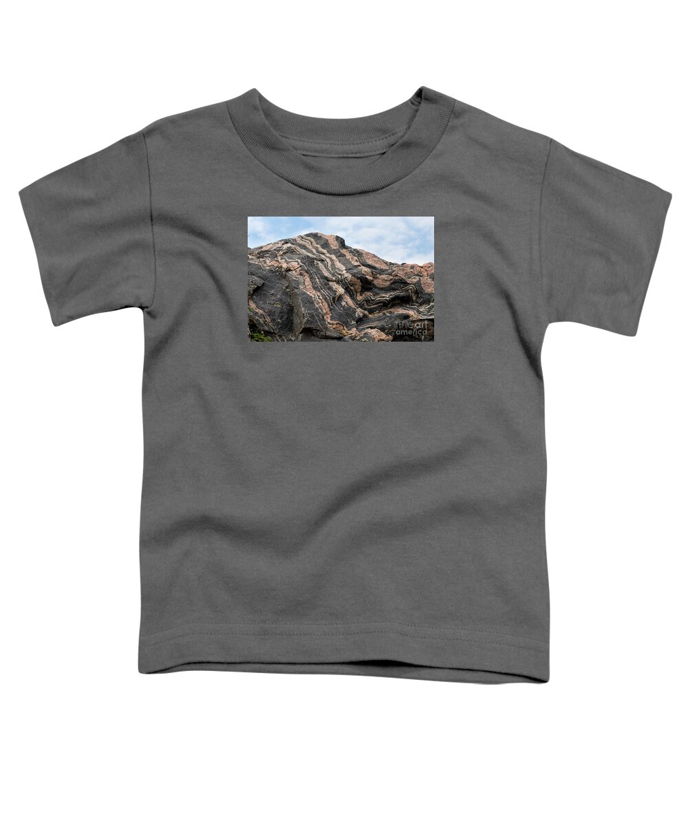 Abstract Toddler T-Shirt featuring the photograph Pattern in a granite rock #1 by Les Palenik
