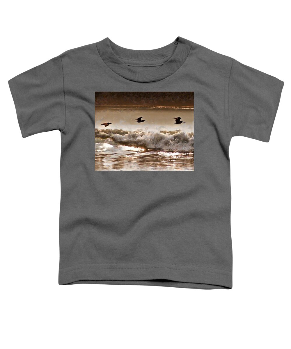 Pelicans Toddler T-Shirt featuring the photograph Pelican Patrol #1 by Jim Proctor