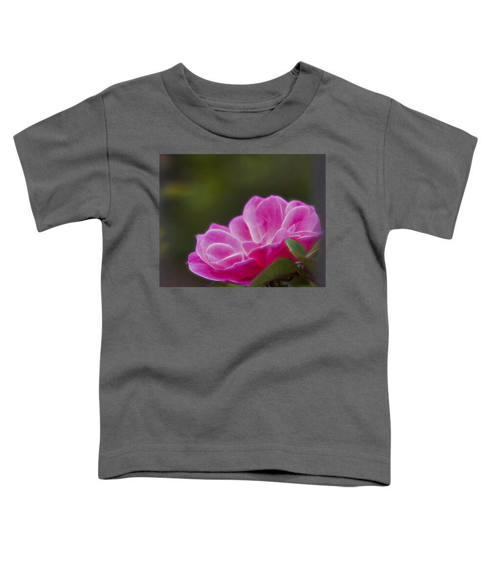 Pink Rose Toddler T-Shirt featuring the photograph Pink Rose Digital Art 1 #2 by Walter Herrit
