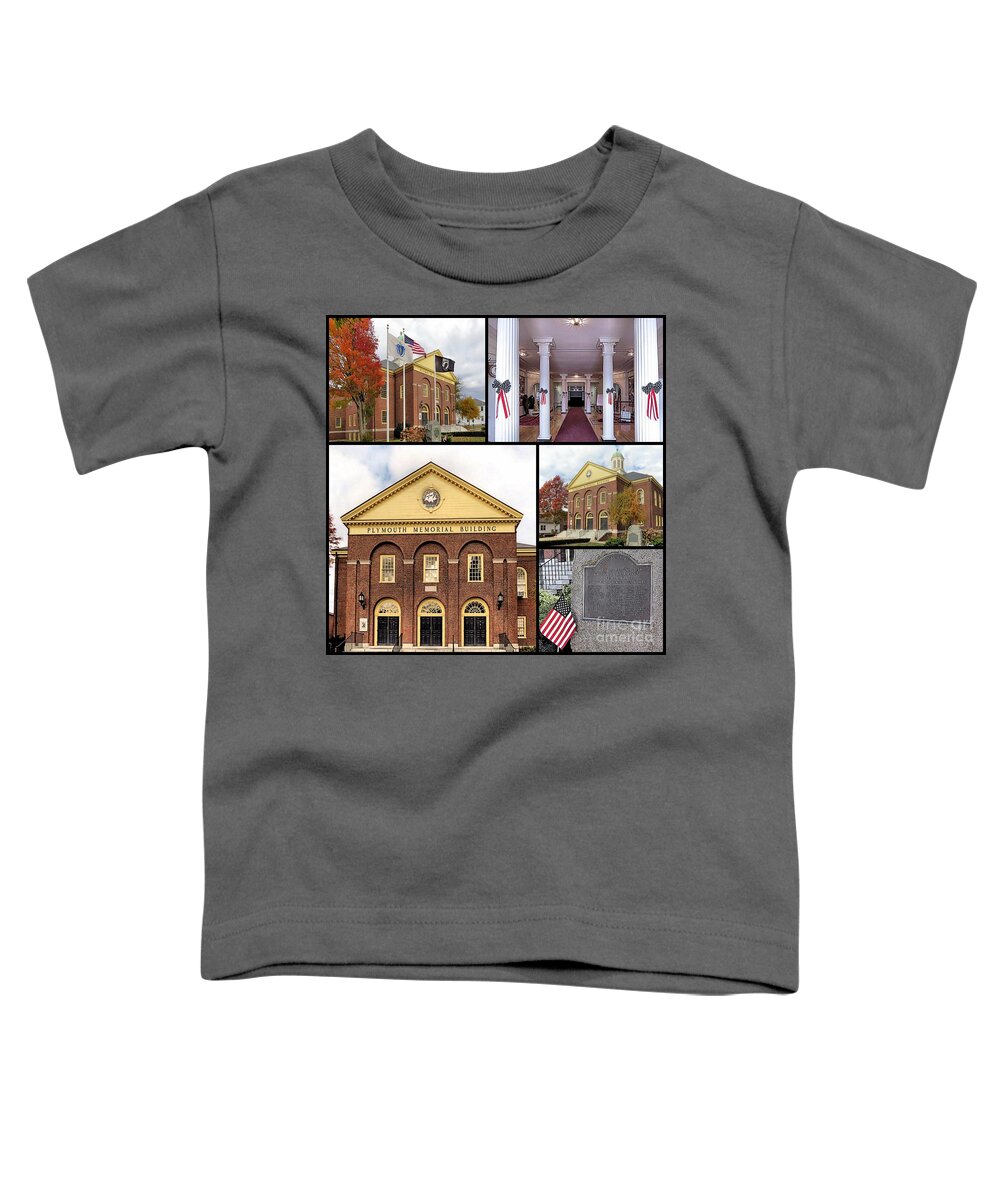 Collage Toddler T-Shirt featuring the photograph Plymouth Memorial Hall Collage by Janice Drew