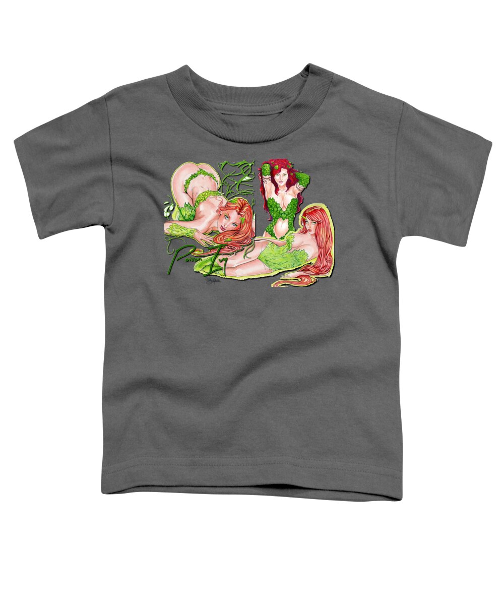 Poison Toddler T-Shirt featuring the drawing Poison Ivy #1 by Bill Richards