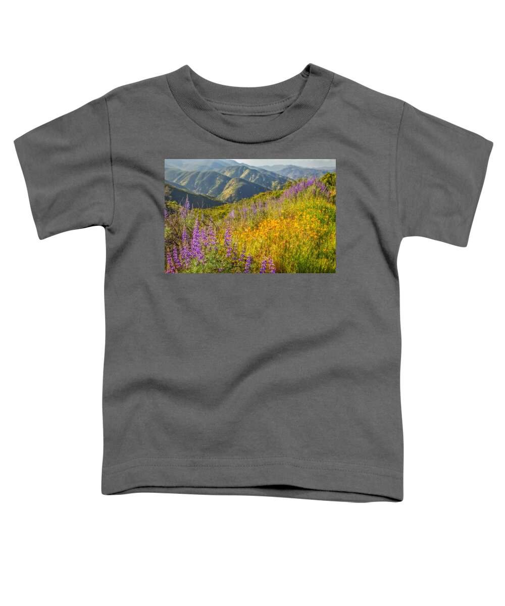California Toddler T-Shirt featuring the photograph Poppies And Lupine #1 by Marc Crumpler