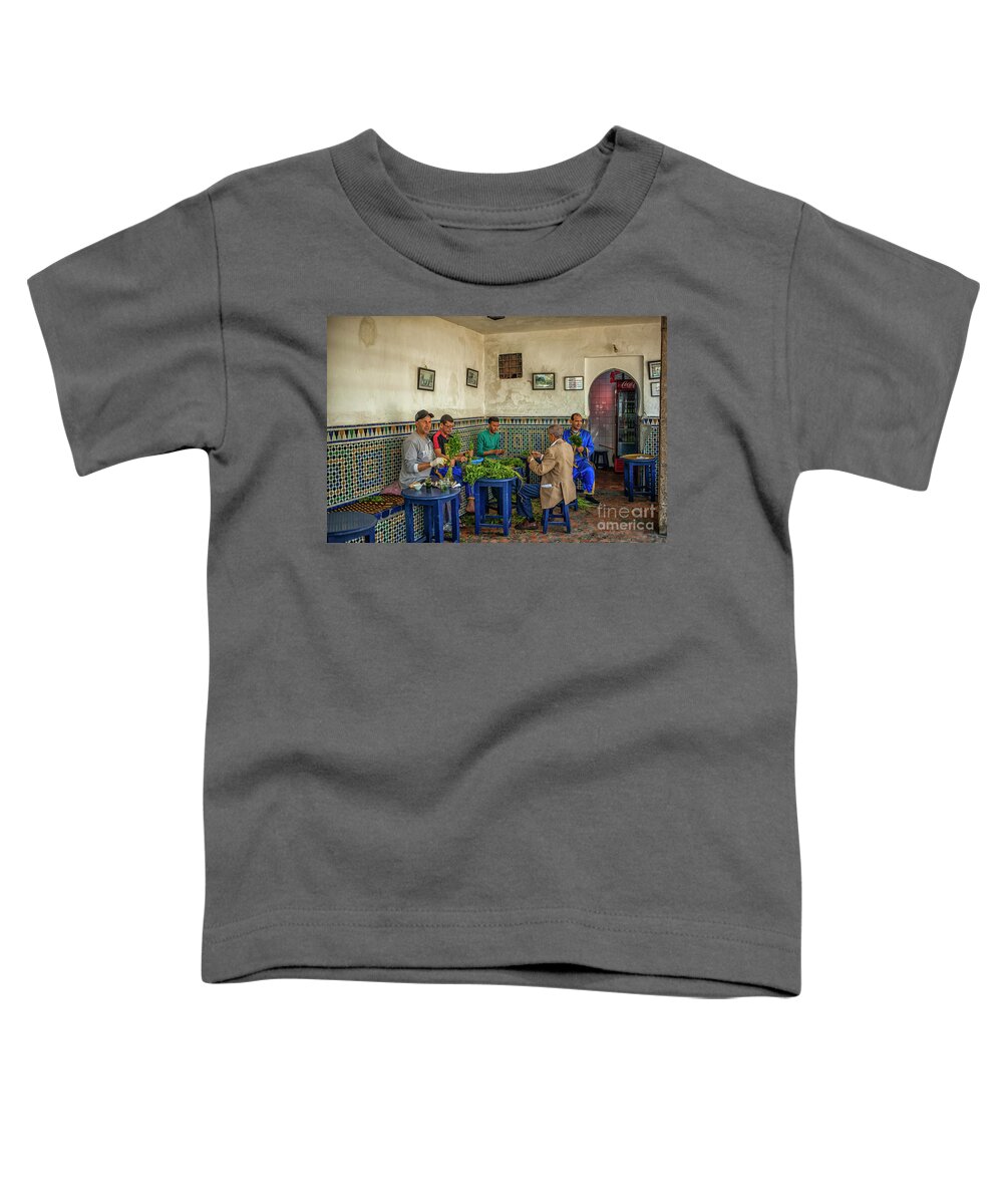 Men Toddler T-Shirt featuring the photograph Preparing mintleaves for tea by Patricia Hofmeester