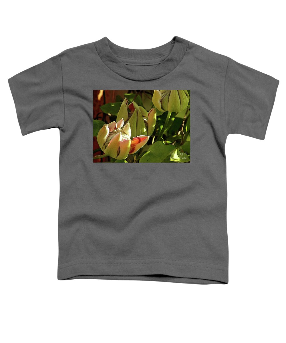 Clematis Toddler T-Shirt featuring the photograph Pretty Josephine 6 by Kim Tran