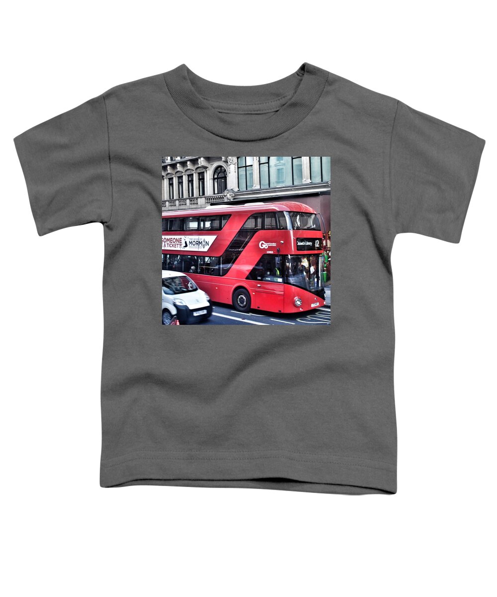 London Toddler T-Shirt featuring the photograph Red Bus in London #3 by Joshua Miranda
