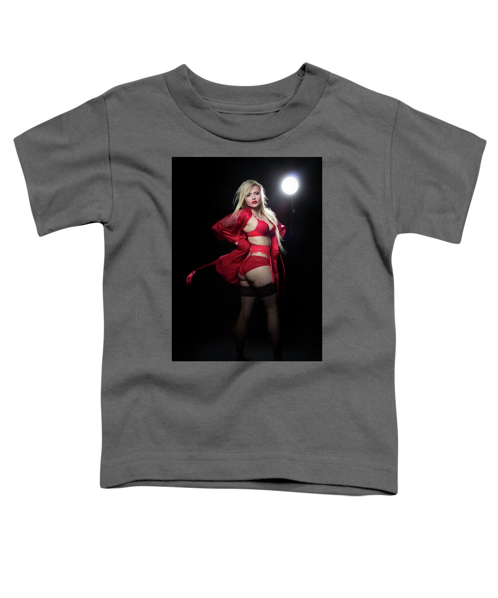Sexy Toddler T-Shirt featuring the photograph Red Lingerie by La Bella Vita Boudoir