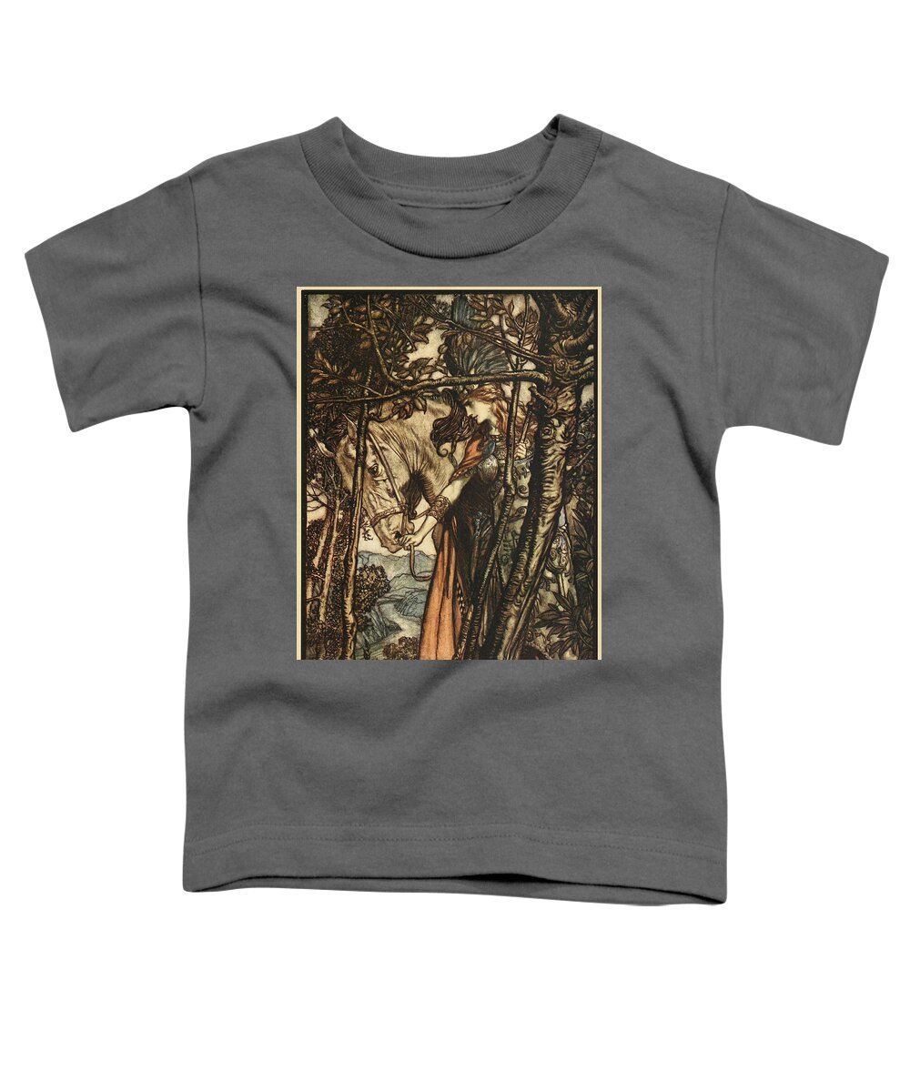 Arthur Rackham - Wagner's Ring Cycle The Valkyrie (1910) 5 Toddler T-Shirt featuring the painting RING CYCLE The Valkyrie #1 by Arthur Rackham