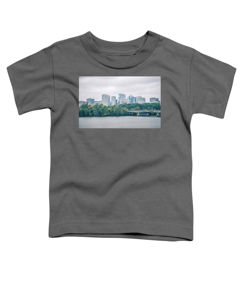 Skyline Toddler T-Shirt featuring the photograph Rosslyn Distric Arlington Skyline Across River From Washington D #1 by Alex Grichenko