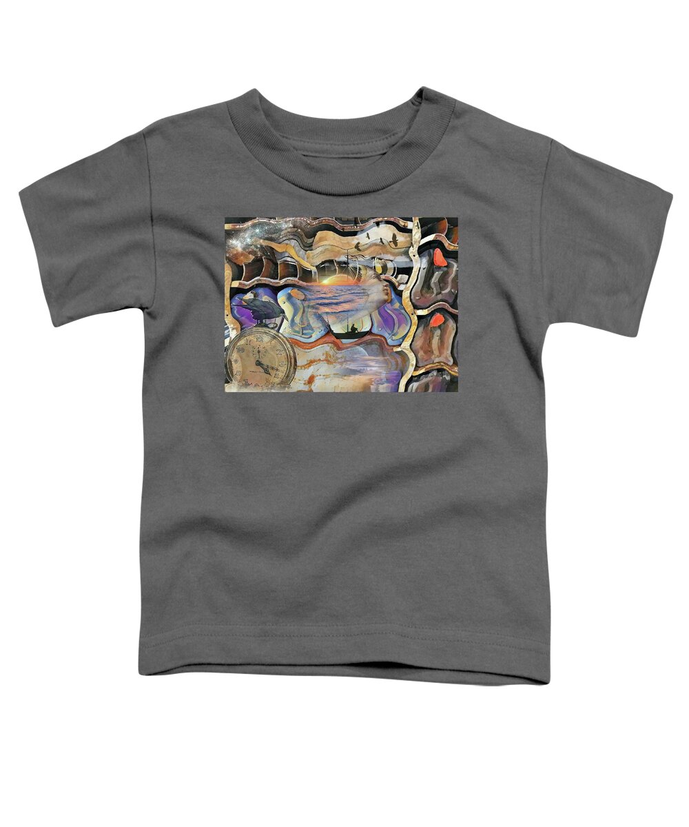 Marine Toddler T-Shirt featuring the mixed media Seaview #1 by Susanne Baumann