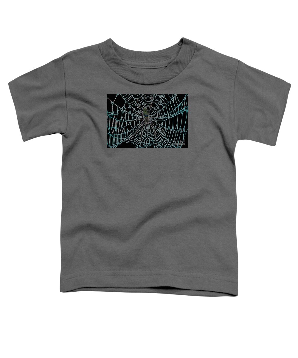 Spider Web Toddler T-Shirt featuring the digital art Haunted Spider In The Web by D Hackett