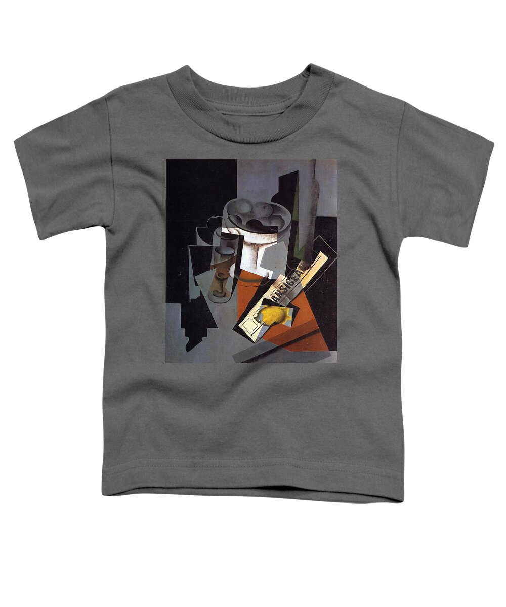 Still Life With Newspaper - Juan Gris 1916 Synthetic Cubism Toddler T-Shirt featuring the painting Still Life with Newspaper by Juan Gris