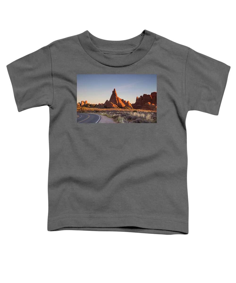 Arches National Park Toddler T-Shirt featuring the photograph Sunrise in Arches national park #1 by Kunal Mehra