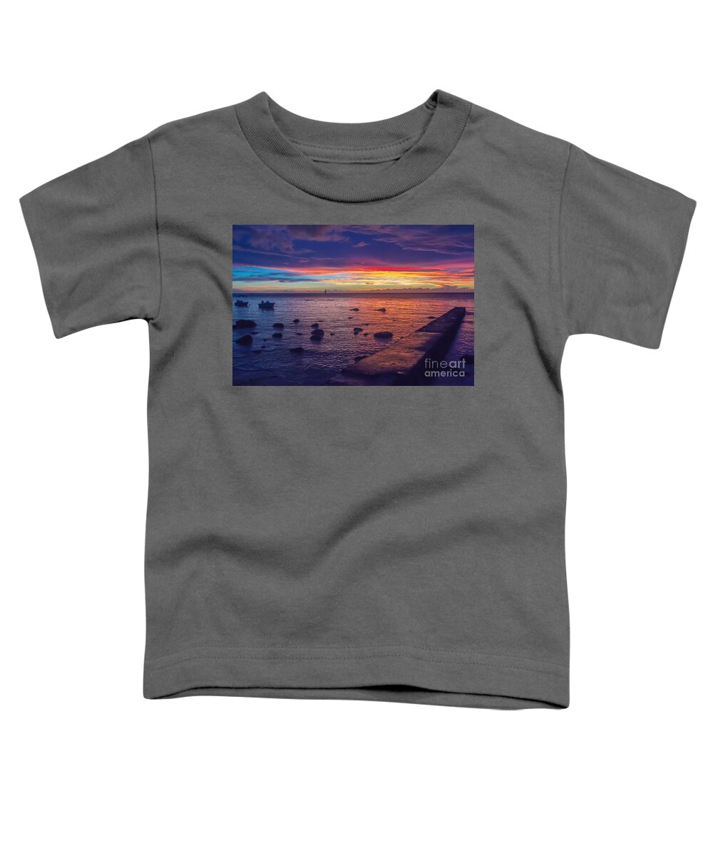 Sunset Toddler T-Shirt featuring the photograph Sunset at Mauritius #1 by Amanda Mohler