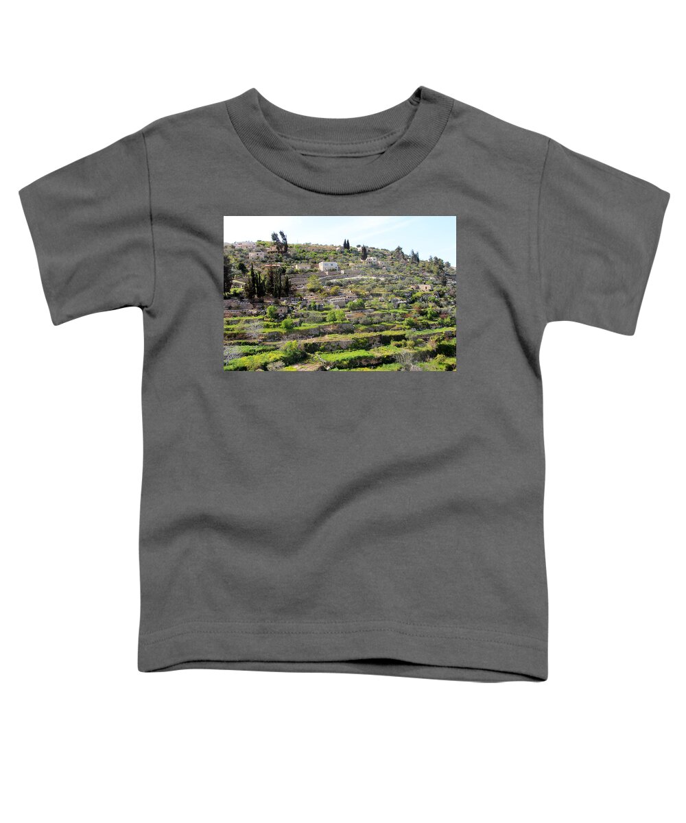 Battir Toddler T-Shirt featuring the photograph The Village #1 by Munir Alawi