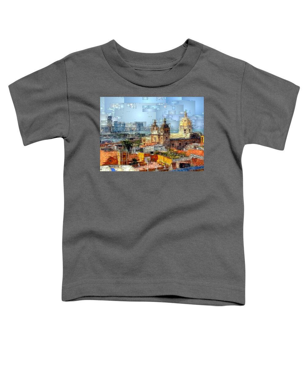 Rafael Salazar Toddler T-Shirt featuring the digital art The Walled City in Cartagena de Indias Colombia #1 by Rafael Salazar