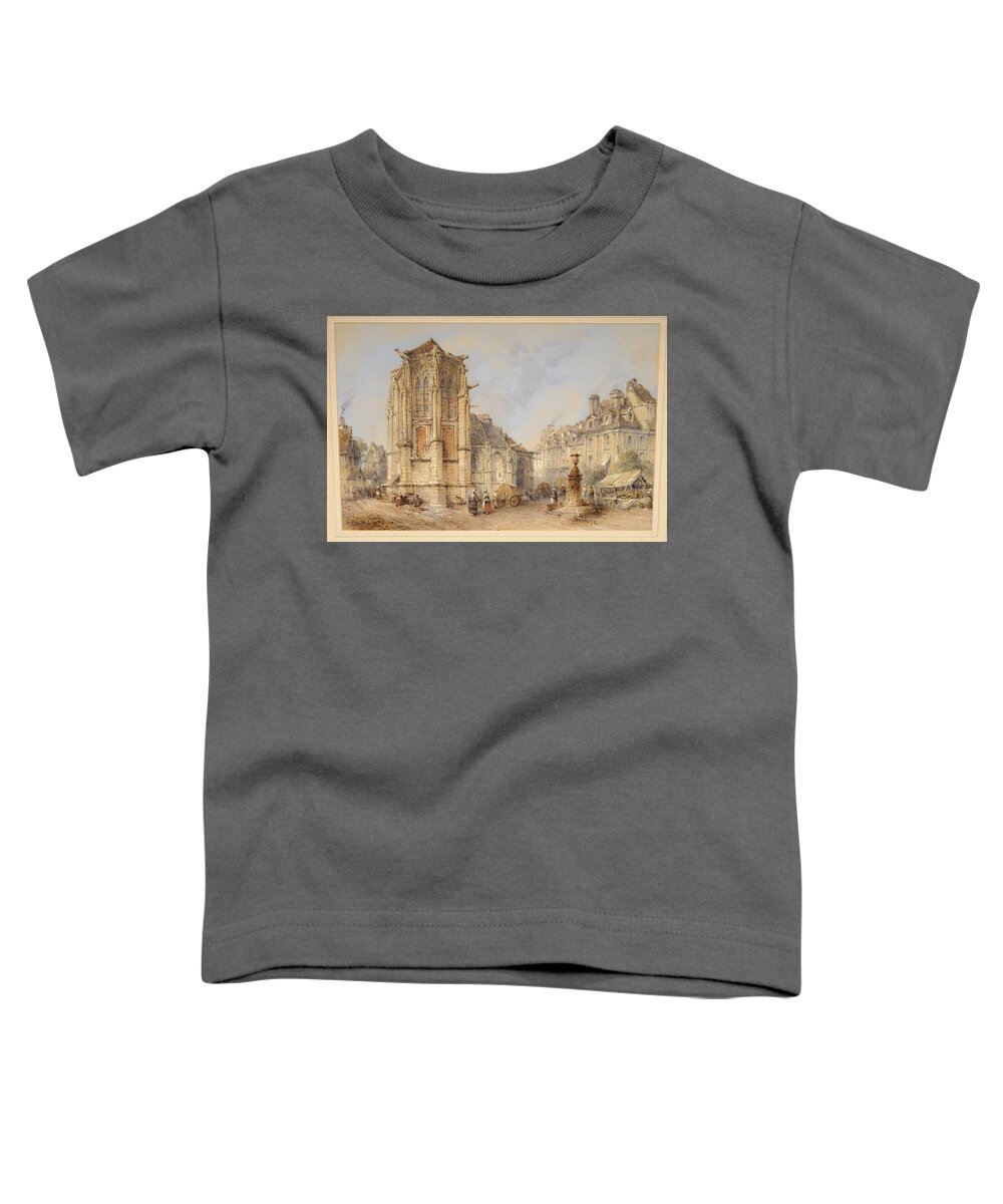 Thomas Colman Dibdin Toddler T-Shirt featuring the painting Town #1 by Thomas Colman