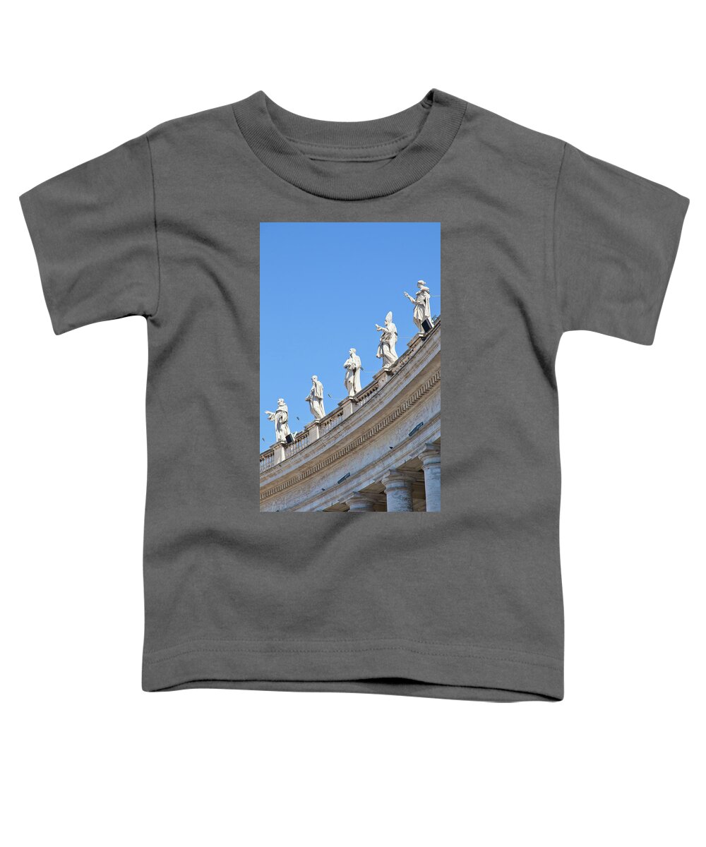 Blue Toddler T-Shirt featuring the photograph Vatican Statues in Rome, Italy #1 by Paolo Modena