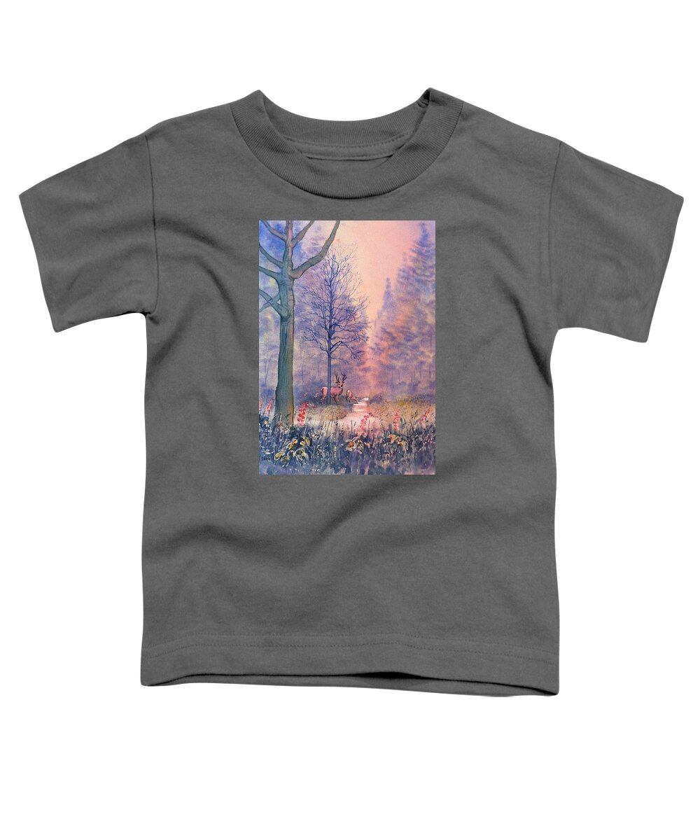 Watercolour Toddler T-Shirt featuring the painting Vigilance by Glenn Marshall