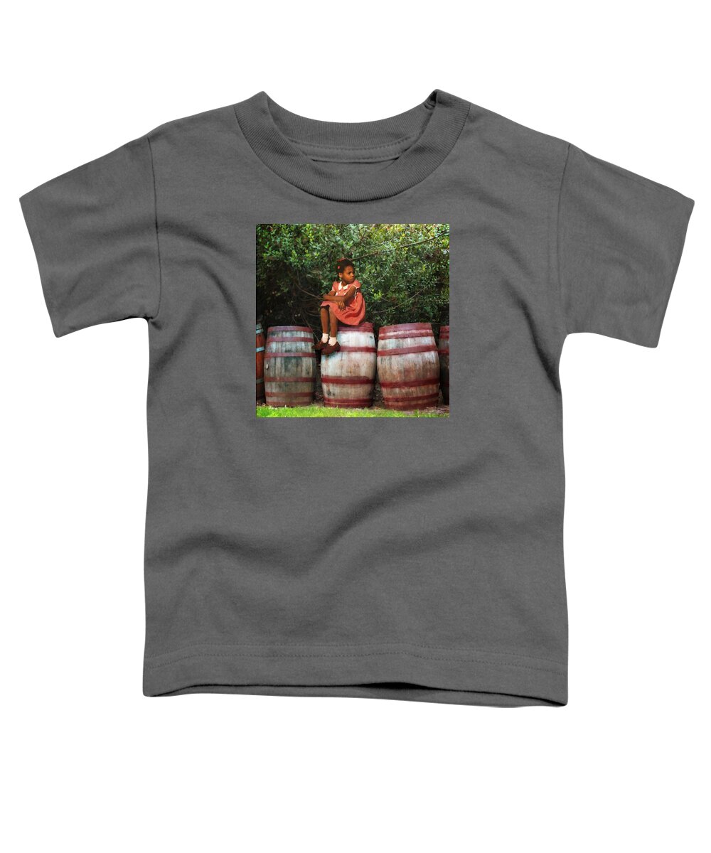 Girl Toddler T-Shirt featuring the photograph Waiting for Father 3 by Timothy Bulone