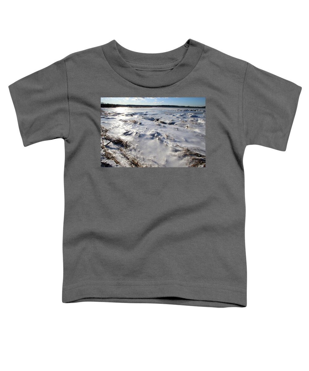Winter Harbor Toddler T-Shirt featuring the photograph Winter Harbor Mt Sinai New York #1 by Bob Savage