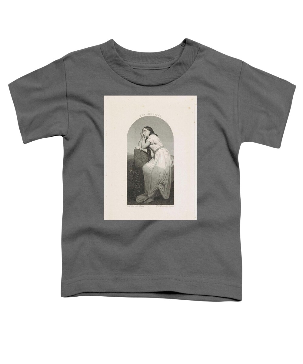 Young Woman In A Long Gown Toddler T-Shirt featuring the painting Young woman in a long gown #1 by William Frederick