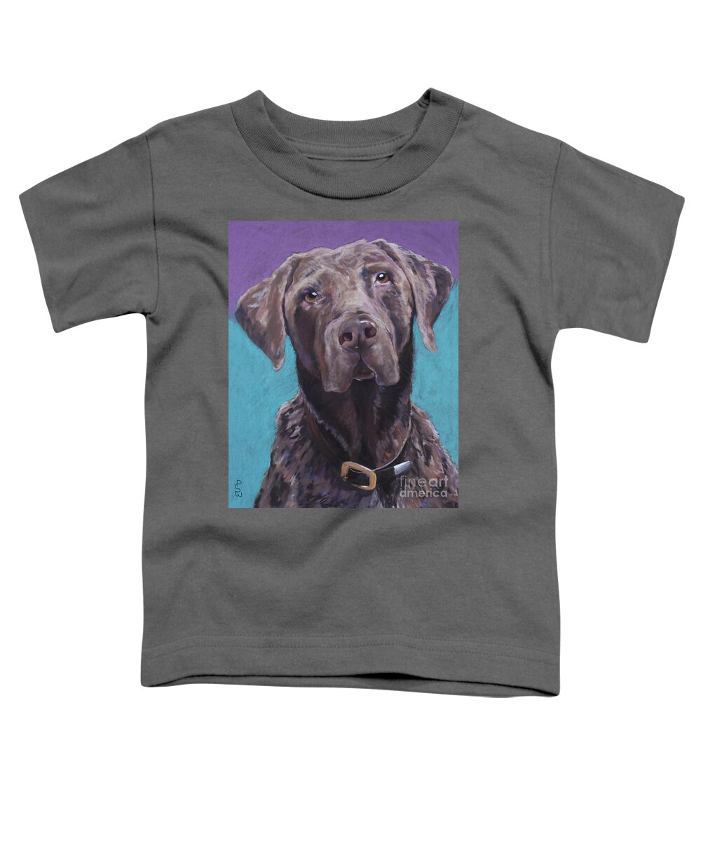 Pet Portrait Commissions Toddler T-Shirt featuring the pastel Max by Pat Saunders-White