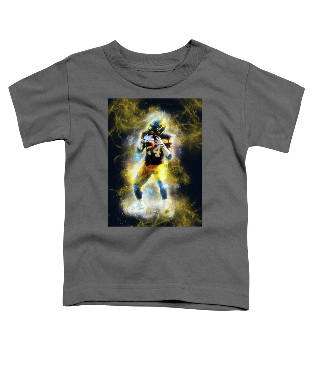 Sports Toddler T-Shirt featuring the mixed media 10697 The Receiver by Pamela Williams