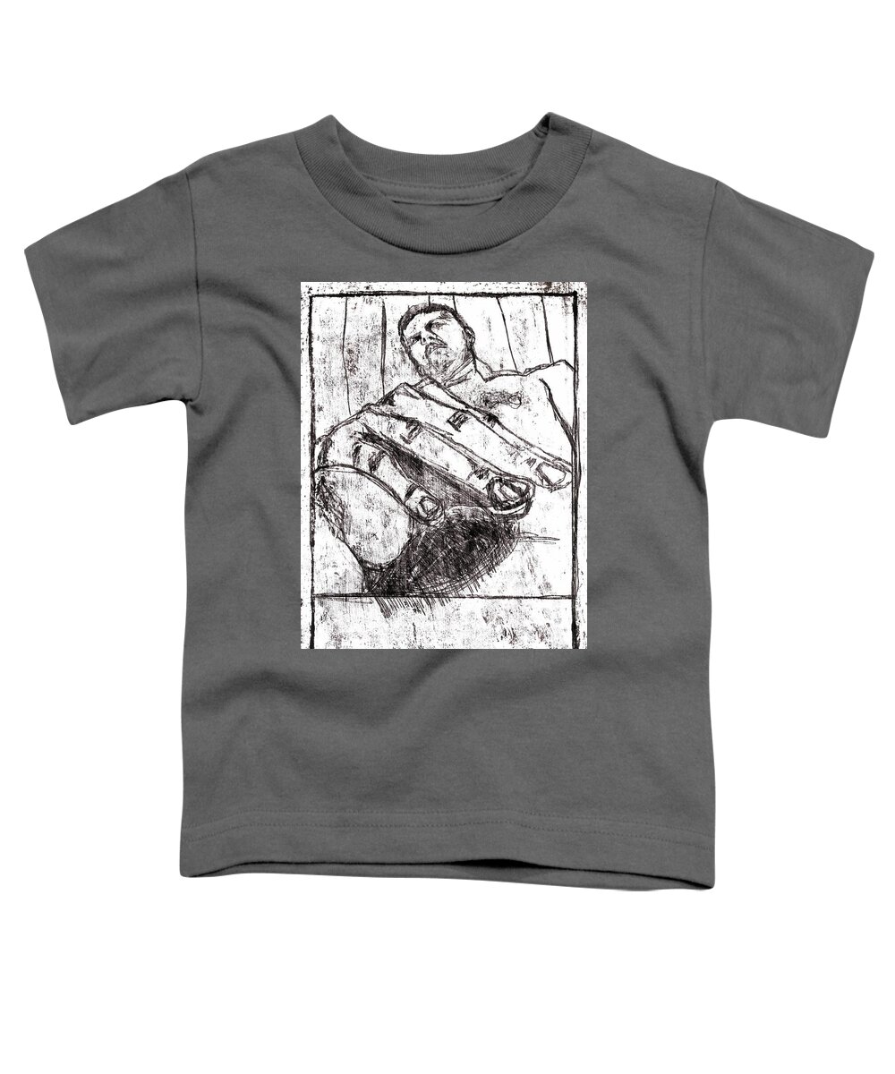 Figure Toddler T-Shirt featuring the drawing Self #12 by Edgeworth Johnstone