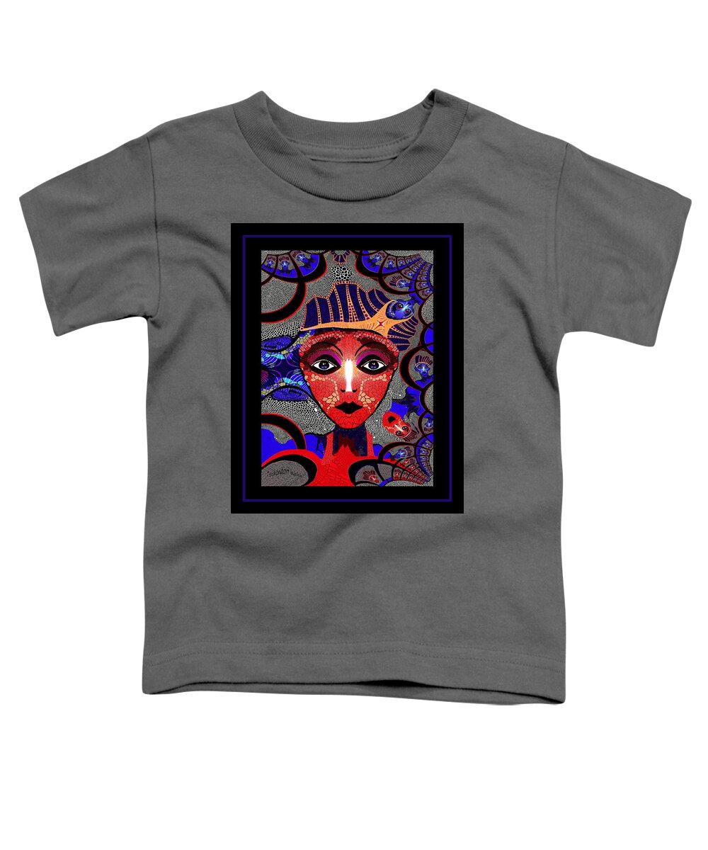 1284 Toddler T-Shirt featuring the digital art 1284 -  Astonished Little Face 2017 by Irmgard Schoendorf Welch