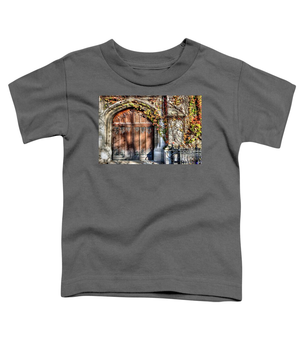 University Toddler T-Shirt featuring the photograph 1335 University of Chicago Doorway by Steve Sturgill