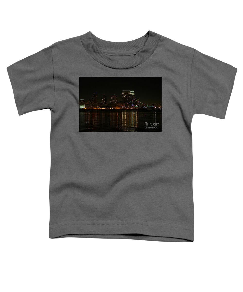 San Diego Toddler T-Shirt featuring the photograph San Diego Skyline Night #14 by Henrik Lehnerer