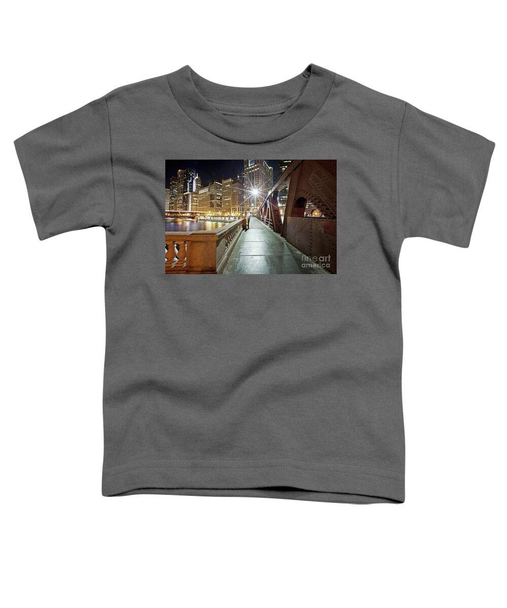 Chicago Toddler T-Shirt featuring the photograph 1432 Orleans Street Bridge by Steve Sturgill