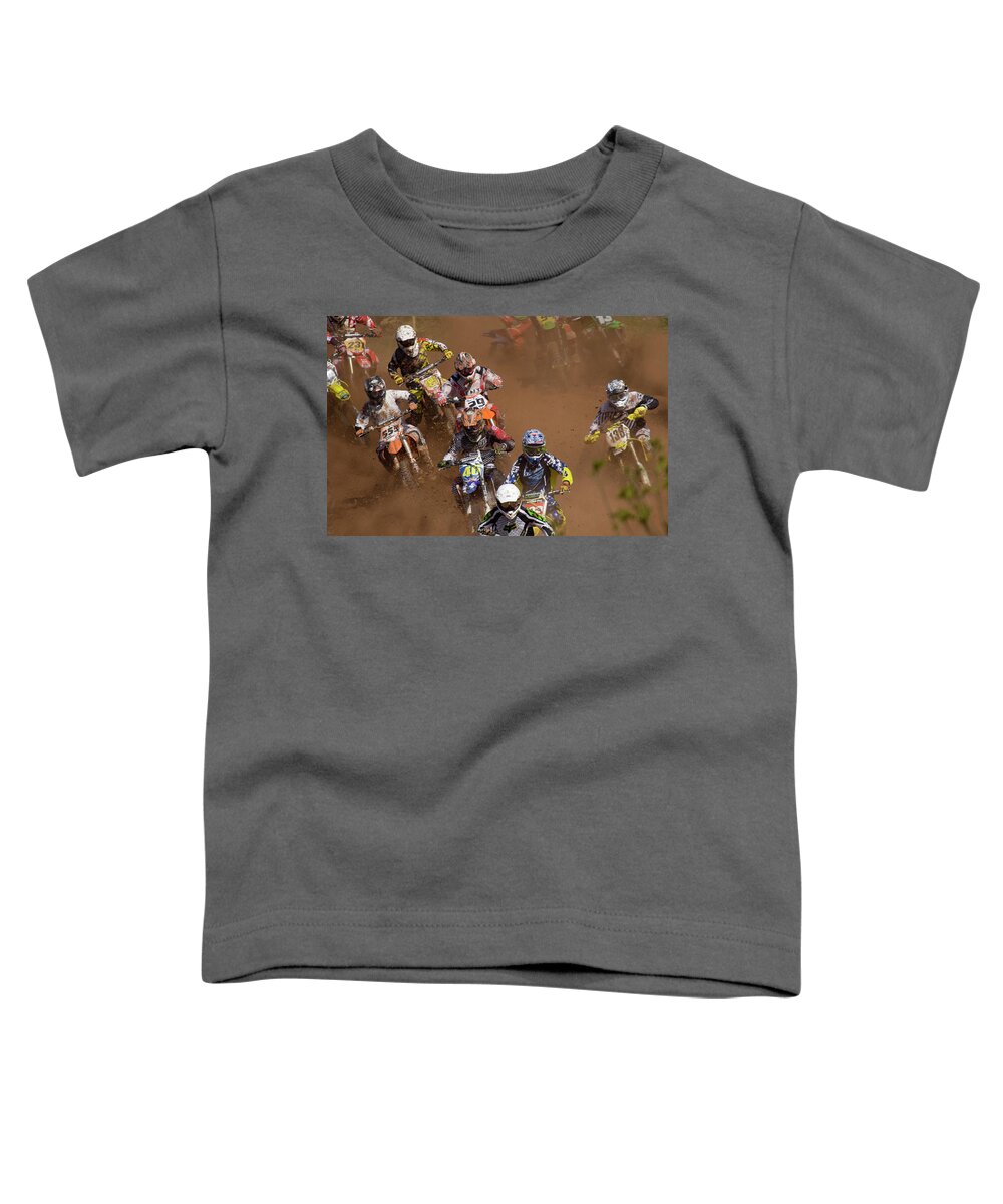 Bike Toddler T-Shirt featuring the photograph Motocross #15 by Ang El