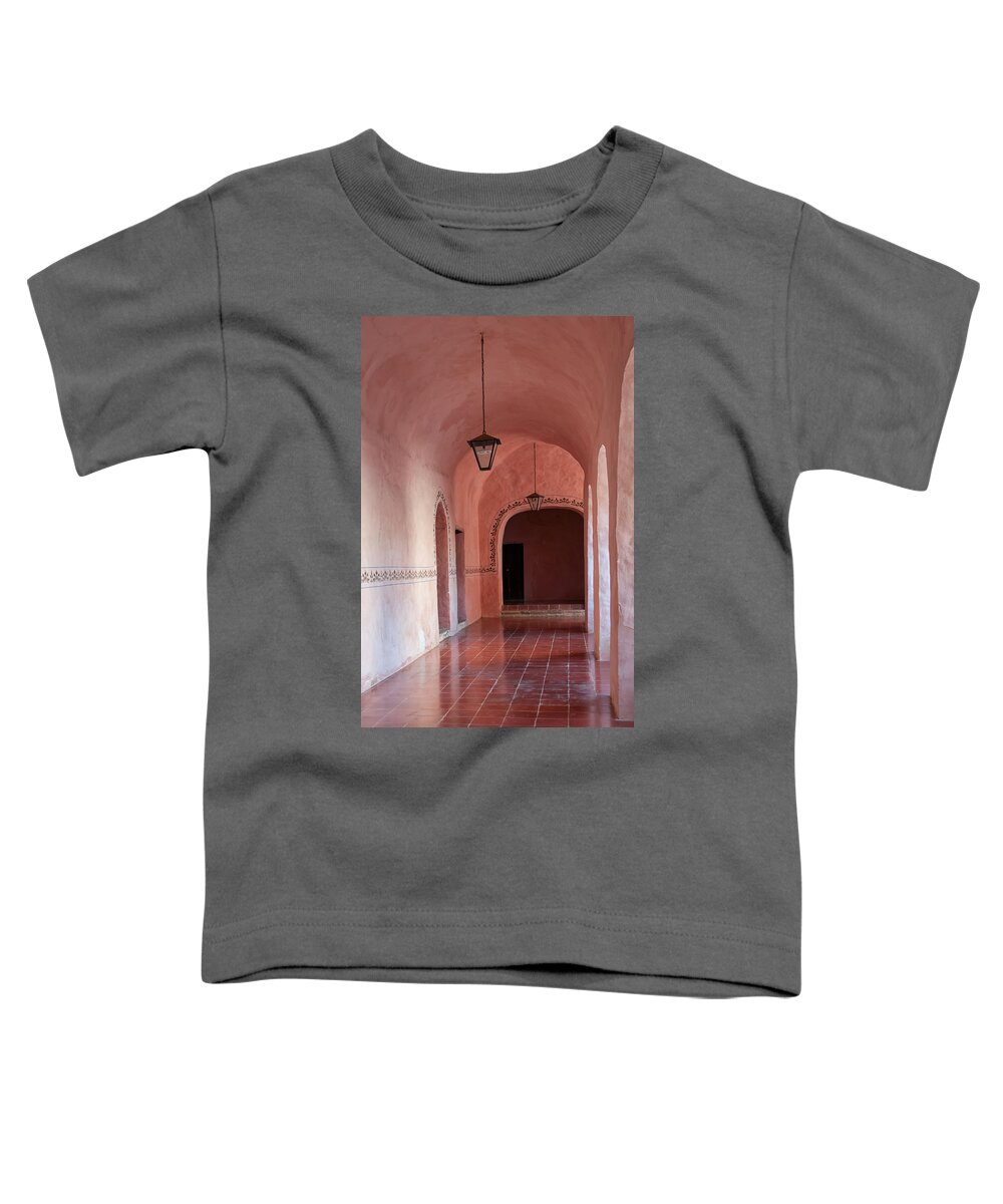 Mexico Yucatan Toddler T-Shirt featuring the digital art Convent of San Bernardino #18 by Carol Ailles