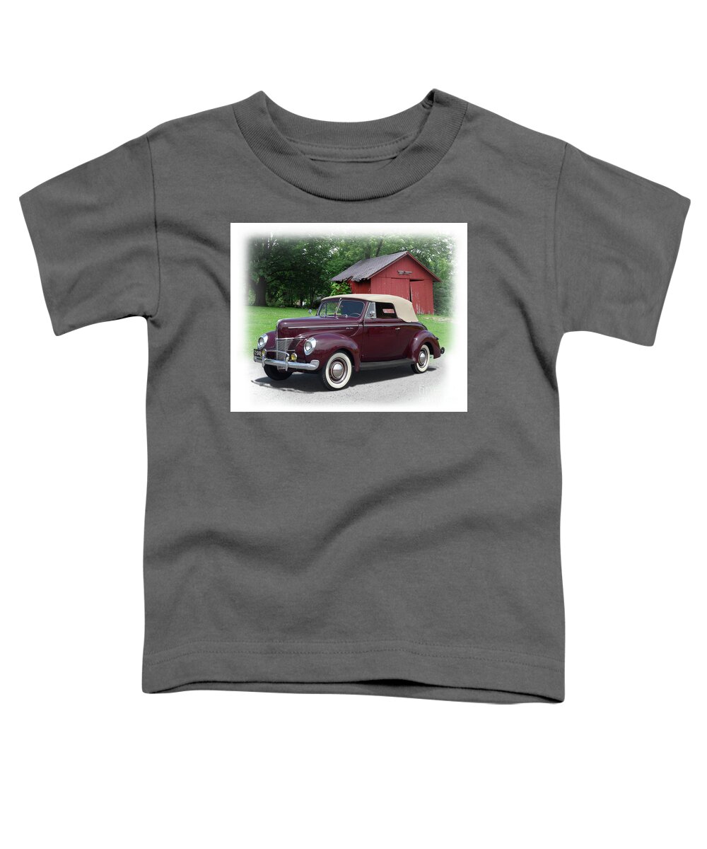 1940 Toddler T-Shirt featuring the photograph 1940 Ford Deluxe Convertible by Ron Long