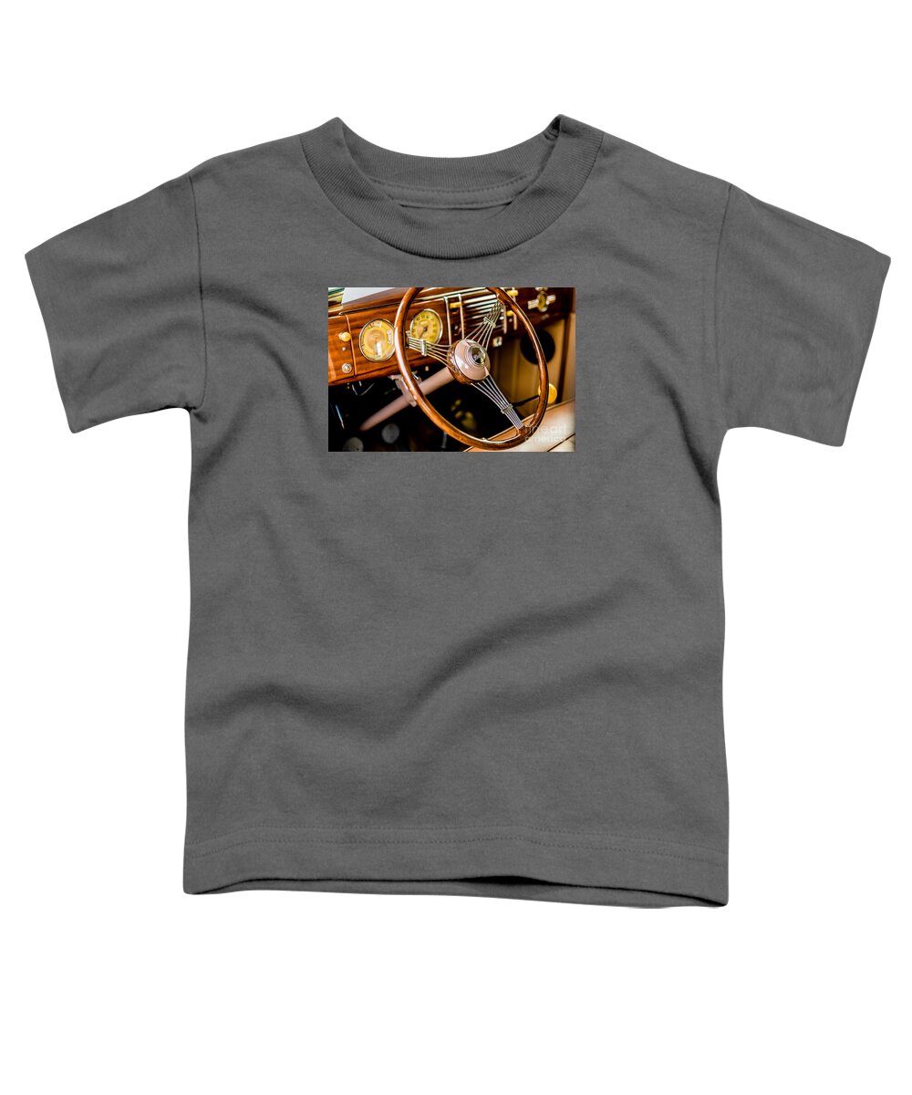 1942 Toddler T-Shirt featuring the photograph 1942 Ford Deluxe Dashboard by M G Whittingham