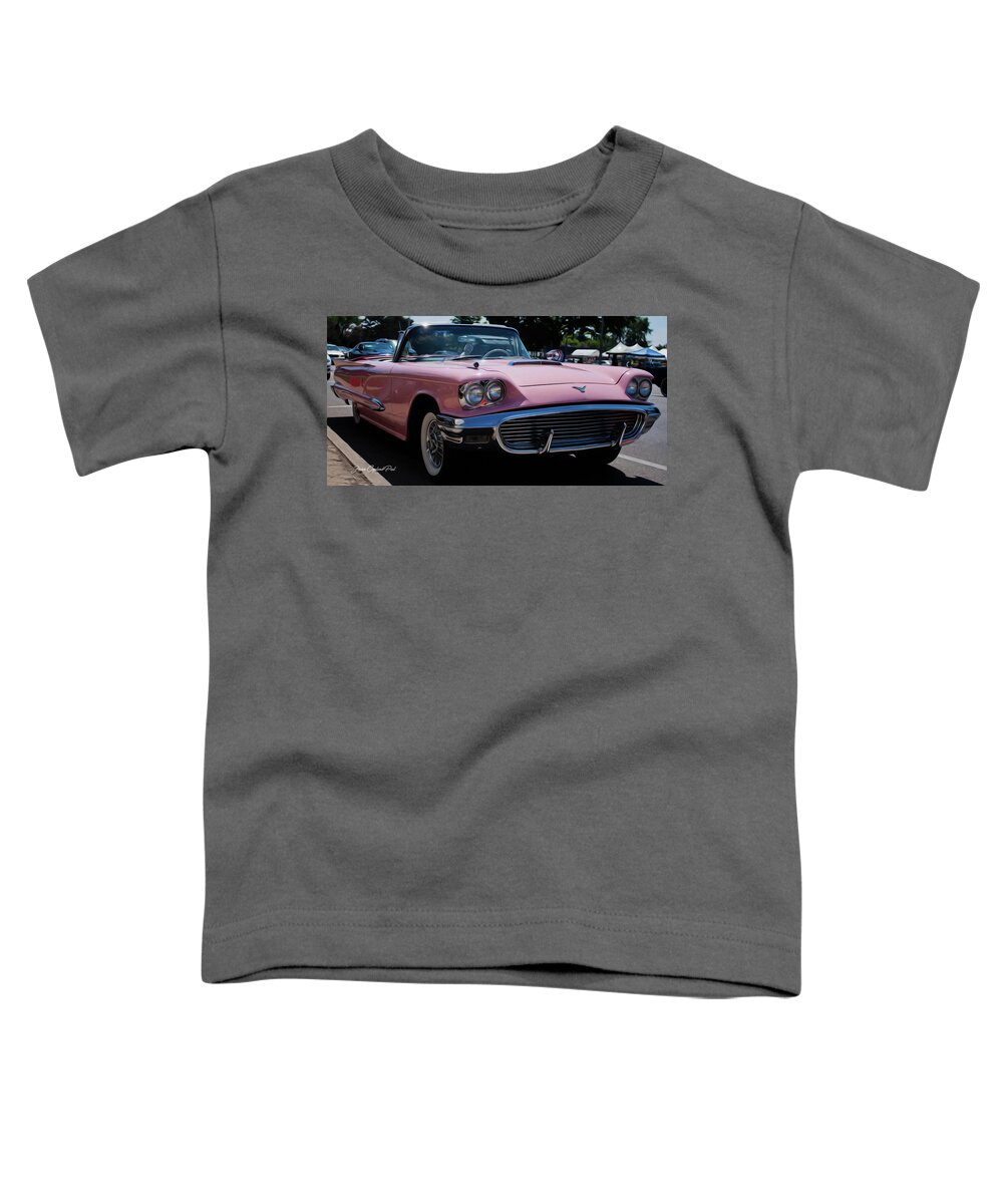 1959 Pink Ford Thunderbird Toddler T-Shirt featuring the photograph 1959 Ford Thunderbird Convertible by Joann Copeland-Paul