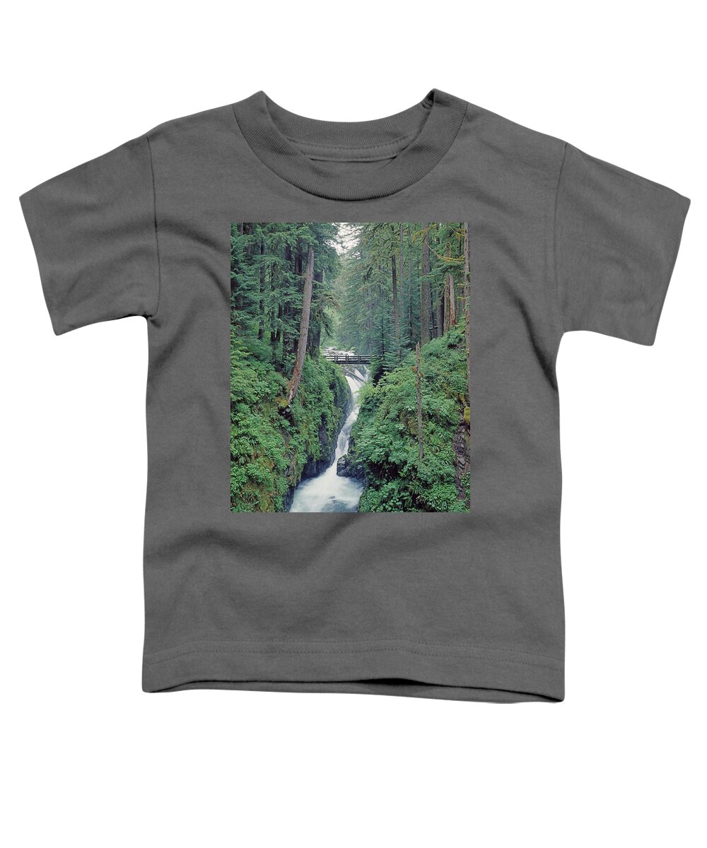1m4075 Toddler T-Shirt featuring the photograph 1M4075 Sol Duc Falls WA by Ed Cooper Photography