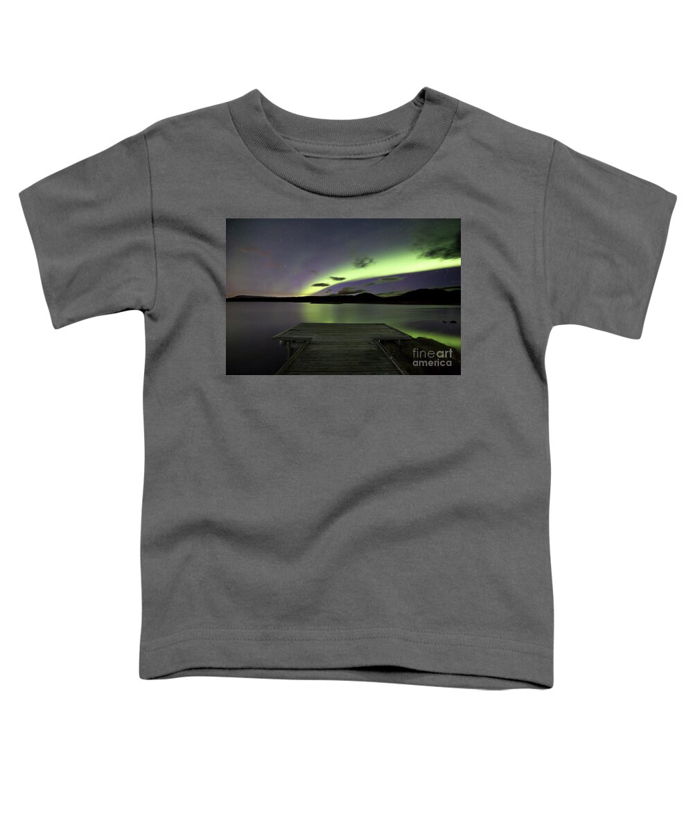 29.09.16 Toddler T-Shirt featuring the photograph Aurora Borealis Over thingvellir iceland #2 by Gunnar Orn Arnason