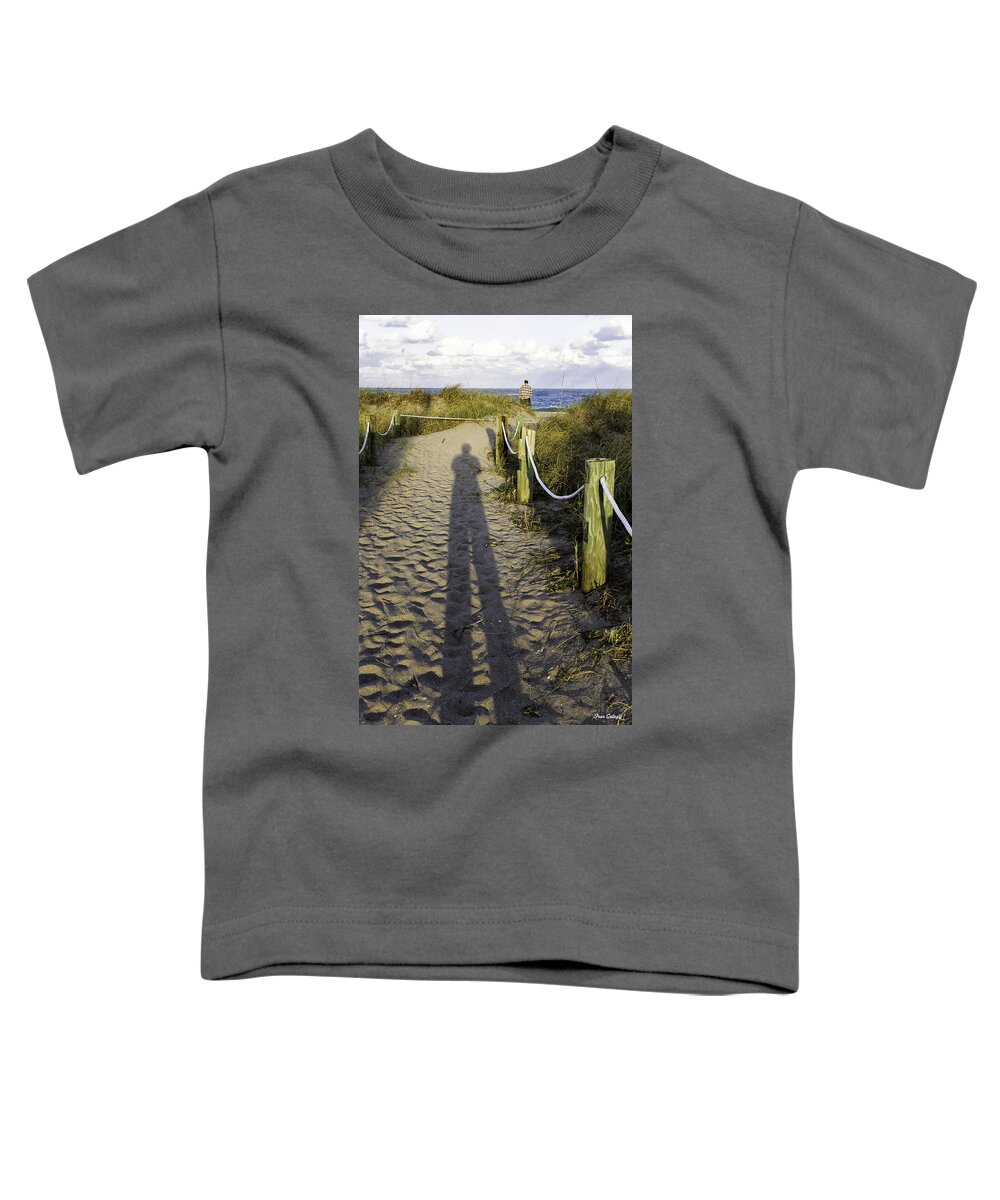 Shadow Toddler T-Shirt featuring the photograph Beach Entry #2 by Fran Gallogly