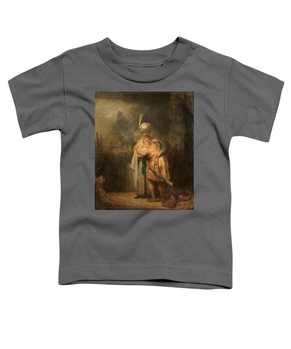 Rembrandt Toddler T-Shirt featuring the painting David and Jonathan #3 by Rembrandt