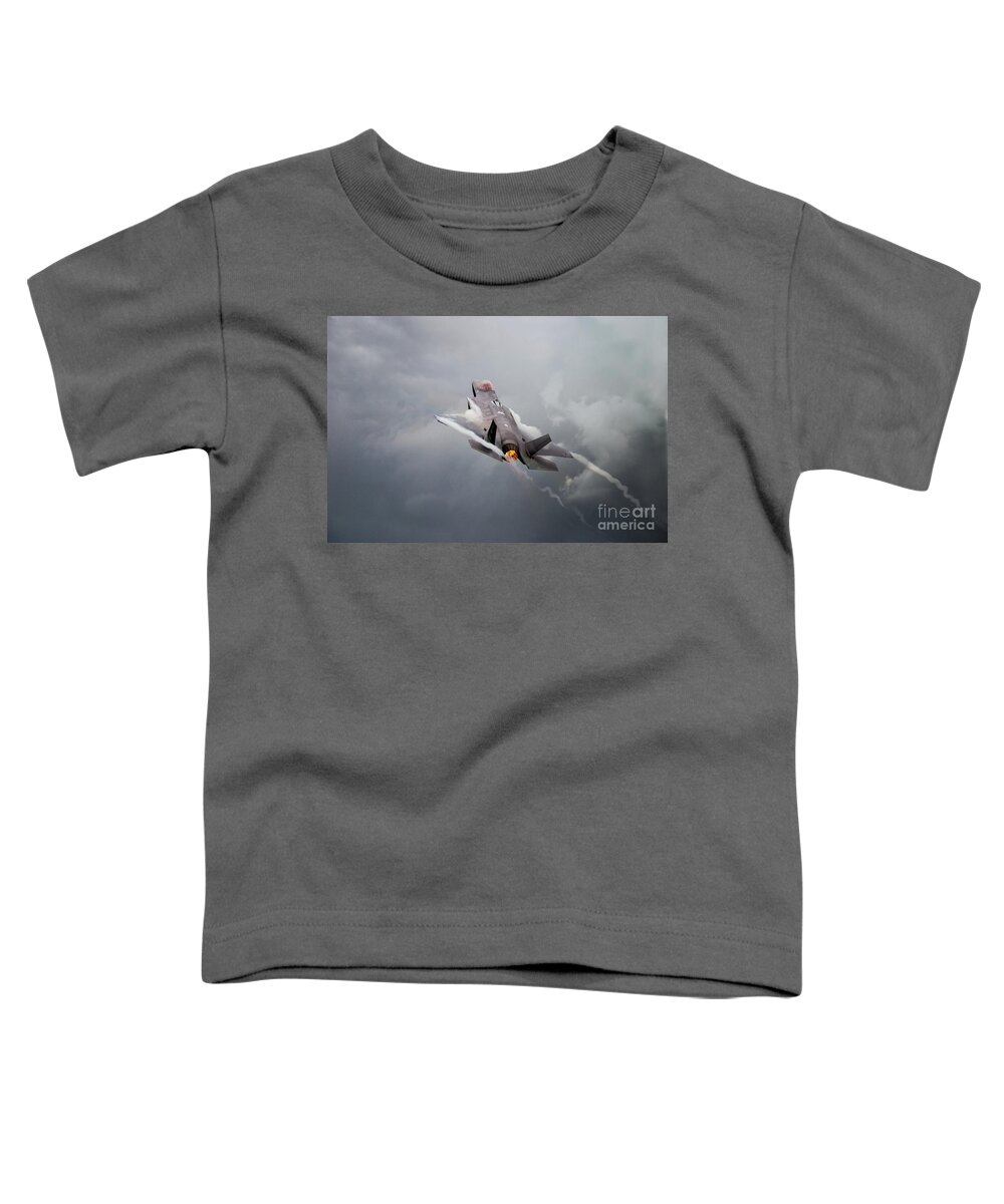 F35 Toddler T-Shirt featuring the digital art F35 Lightning II #2 by Airpower Art