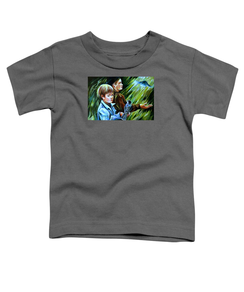 Portrait Toddler T-Shirt featuring the painting Happiness by Anna Duyunova