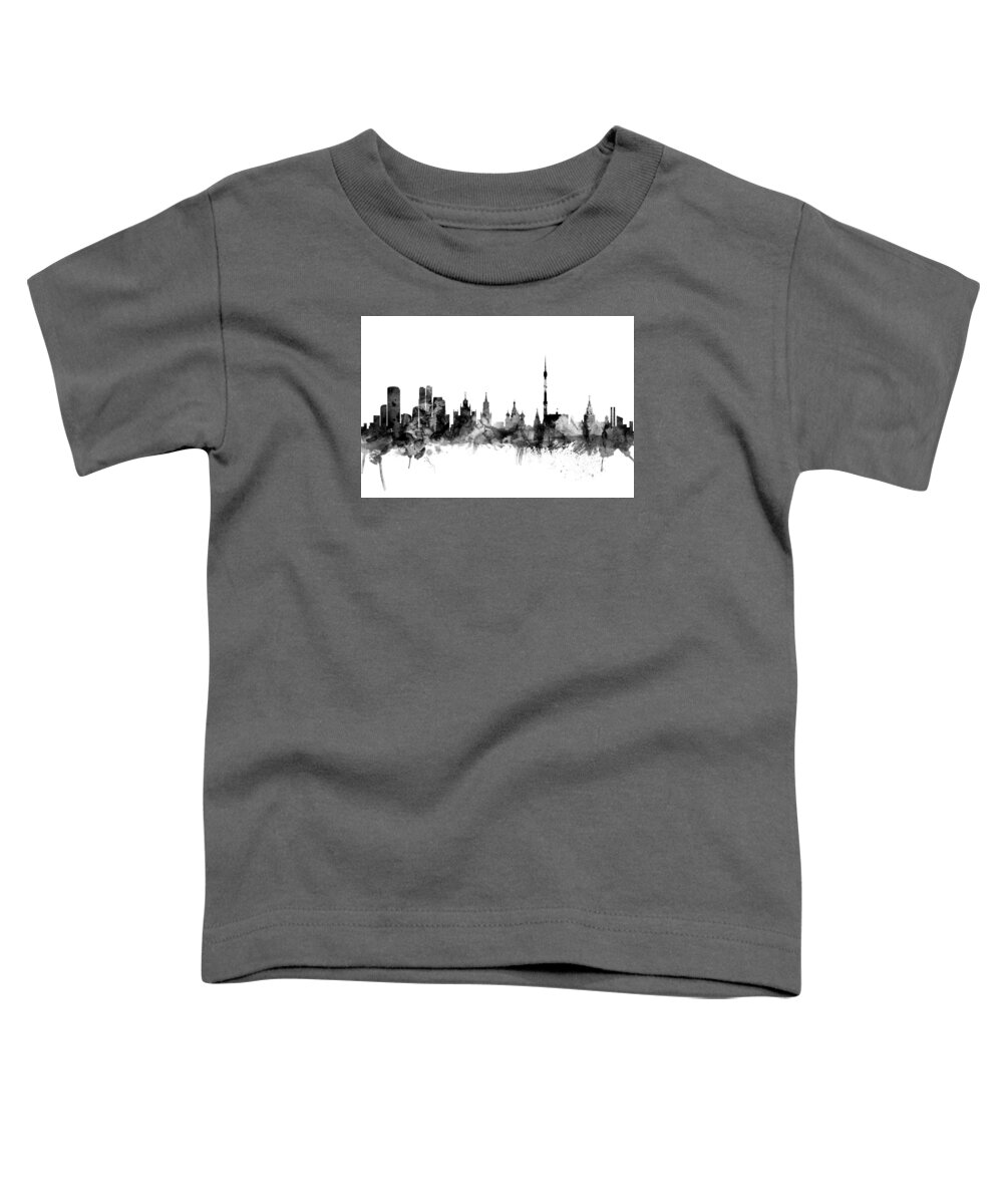 Watercolour Toddler T-Shirt featuring the digital art Moscow Russia Skyline #2 by Michael Tompsett