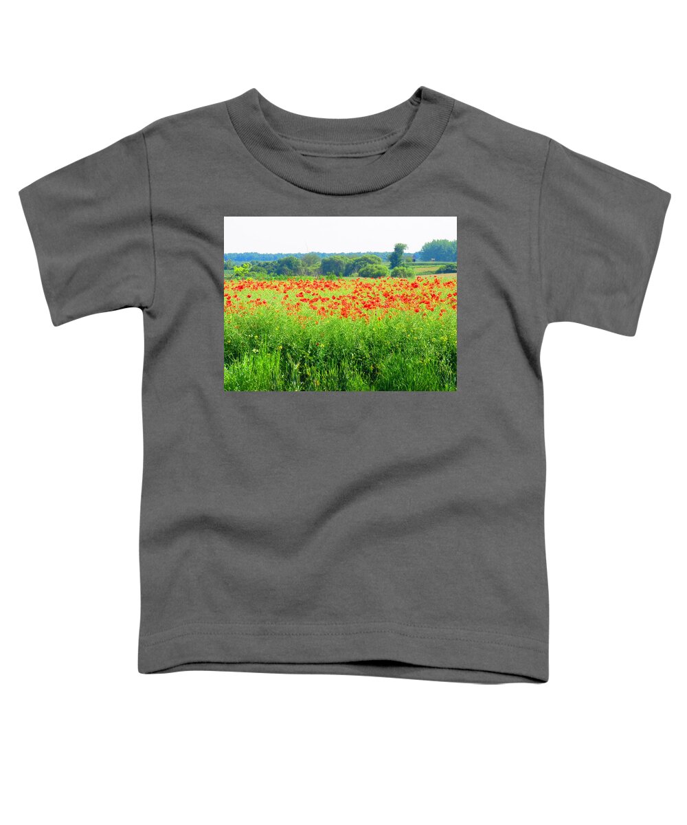 Landscapes Toddler T-Shirt featuring the photograph Poppy Fields by Vesna Martinjak