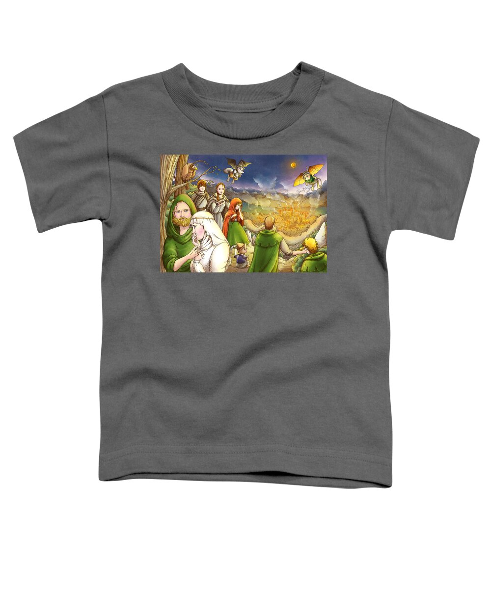 Robin Hood Toddler T-Shirt featuring the painting Robin Hood and Matilda #1 by Reynold Jay